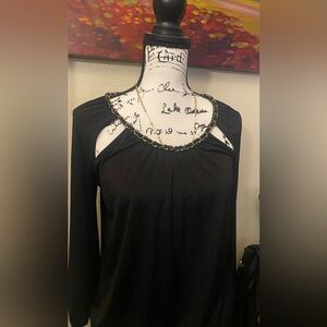 Guess Black Top with Gold Chain Detail